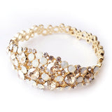 Champagne and Opal Rhinestone Earrings or Bracelet Matching Set for Prom