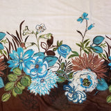Blue and Black Floral Embroidered Cotton Sarong