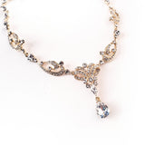 Victorian Bridal Necklace, Earring, Tiara Bridal Parure Set