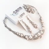 3Pc Bridal Necklace, Bracelet, and Earrings Set Wedding Parure