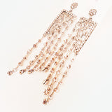 4" Long Bridal Statement Earrings for Prom or Pageant