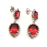 Ruby Red Jewelry Set for Valentines Bride or Prom