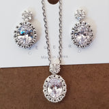 Classic Cubic Zirconia Jewelry Set for Bride