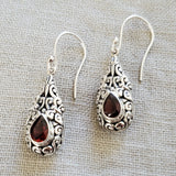 Gemstone .925 Sterling Silver Drop Earrings from Bali