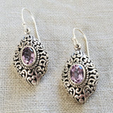 Double Sided .925 Sterling Silver Gemstone Earrings from Bali