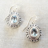 Blue Topaz .925 Sterling Silver Earrings from Bali