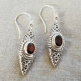 Garnet .925 Sterling Silver Earrings from Bali