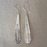 Hand Woven .925 Sterling Silver Earrings from Bali