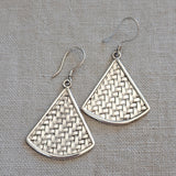 Hand Woven .925 Sterling Silver Earrings from Bali