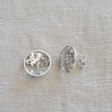 Tree of Life .925 Sterling Silver Stud Earrings from Bali
