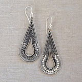 .925 Sterling Silver long Drop Earrings from Bali