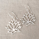 Lotus .925 Sterling Silver Earrings from Bali