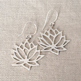 Lotus .925 Sterling Silver Earrings from Bali