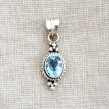 Blue Topaz .925 Sterling Silver Pendant from Bali