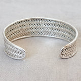 Handwoven .925 Sterling Silver Cuff Bracelet from Bali