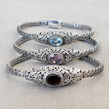 Gemstone .925 Sterling Silver Bracelet from Bali