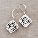 Amethyst Cushion Cut .925 Sterling Silver Earrings from Bali