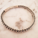 6mm .925 Sterling Silver Braid Chain Bracelet from Thailand