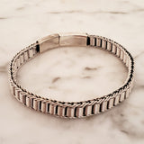 8mm Industral .925 Sterling Silver Chain Bracelet from Thailand