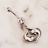 Zodiac Belly Bar with .925 Sterling Silver Horoscope Charm