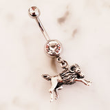 Zodiac Belly Bar with .925 Sterling Silver Horoscope Charm