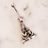 Zodiac Belly Bar with .925 Sterling Silver Horoscope Charm