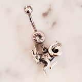 Zodiac Belly Bar with .925 Sterling Silver Horoscope Charm