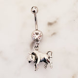Zodiac Belly Bar with .925 Sterling Silver Horoscope Charm