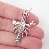 Lobster 925 Solid Sterling Silver 3D Pendant Nautical Charm Gift for Ocean Lover