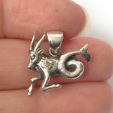 Capricorn .925 Solid Sterling Silver Horoscope Pendant Zodiac