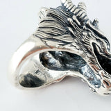 Sz 13 Onyx Dragon .925 Solid Sterling Silver Mens Gemstone Ring Fathers Day Gift