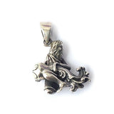 Aquarius .925 Solid Sterling Silver Horoscope Pendant Zodiac