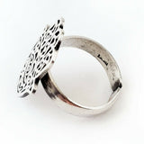 Sz 8-10 Hamsa Ring 925 Sterling Silver Hand of Fatima Khamsa Protect Charm Gift