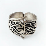 Sz 8-10 Hamsa Ring Solid 925 Sterling Silver Hand Fatima Good Luck Charm Khamsa