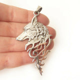 Wolf Tribal Pendant .925 Solid Sterling Silver Charm Protection Amulet  Gift