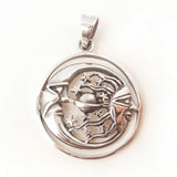 Celestial Moon Sun Stars Charm .925 Sterling Silver Pendant