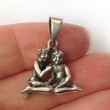 Gemini .925 Solid Sterling Silver Horoscope Pendant Zodiac
