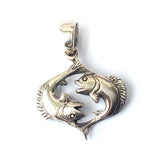 Pisces Fish 925 Solid Sterling Silver Horoscope Pendant Zodiac