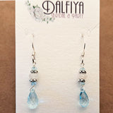 Blue Topaz and Moonstone .925 Sterling Silver Drop Earrings