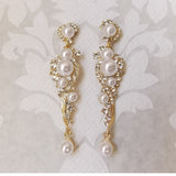 Bohemian Bridal Earring with Faux Pearls