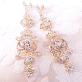 3.75" Long Victorian Bridal Chandelier Earrings