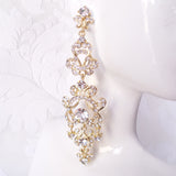 3.75" Long Victorian Bridal Chandelier Earrings