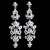 3.75" Long Victorian Bridal Chandelier Earrings