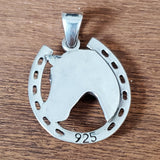 Horseshoe Lucky Charm .925 Sterling Silver Equestrian Pendant
