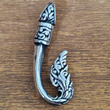 Fish Hook Charm .925 Sterling Silver Fishing Pendant