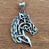 Celtic Horse Charm .925 Sterling Silver Equestrian Pendant