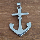 Skull Anchor Charm .925 Sterling Silver Nautical Pendant