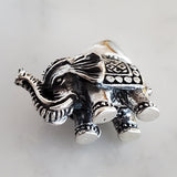 Elephant .925 Sterling Silver Charm 3D Pendant