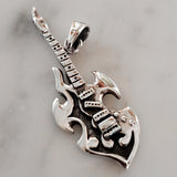 Guitar Amulet .925 Sterling Silver Musician Charm Pendant