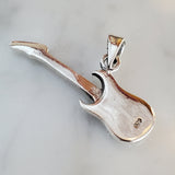 Guitar Charm .925 Sterling Silver Musician Pendant